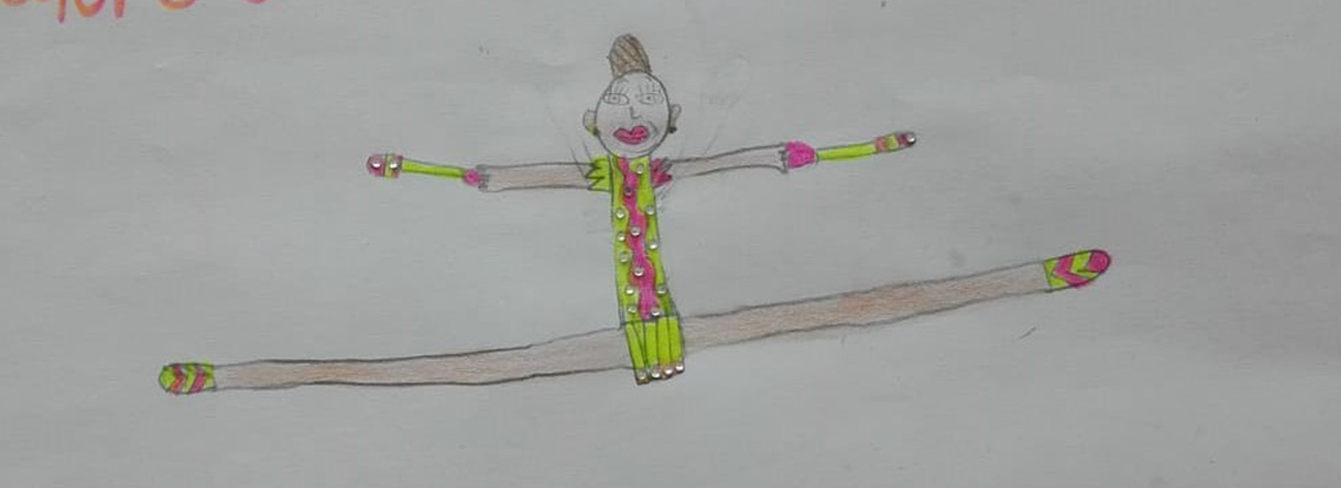 Zeichnung von Rhythmischer Sportgymnastin.