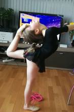 Heimtraining, Abteilung RSG: Margarita (7 Jahre). Das sollte man nicht nachmachen. | (c) Familie Zimpel