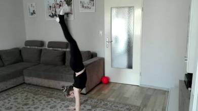 Heimtraining, Technikübungen ohne Handgerät. Daria (9 Jahre)
